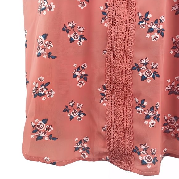 NWOT Chance Or Fate Burnt Orange Floral Lace Relaxed Fit Blouse S - Picture 5 of 7